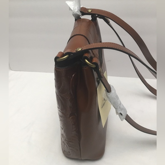 PATRICIA NASH Elegant Brown Leather Shoulder Bag with Metallic Clasp - Picture 8 of 16